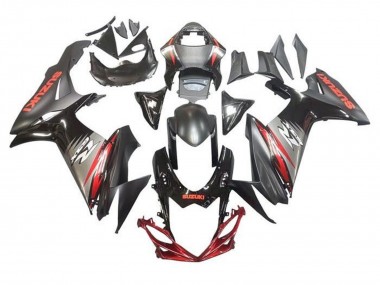 2011-2024 Suzuki GSXR 600 / GSXR 750 Motorcycle Fairings - Black Grey Red UK