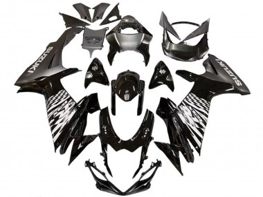 2011-2024 Suzuki GSXR 600 / GSXR 750 Motorcycle Fairings - Glossy Black Silver UK
