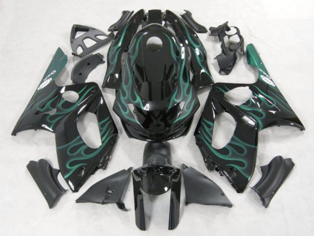 1996-2007 Yamaha YZF600R Thundercat Motorcycle Fairings - Black Green Flame UK