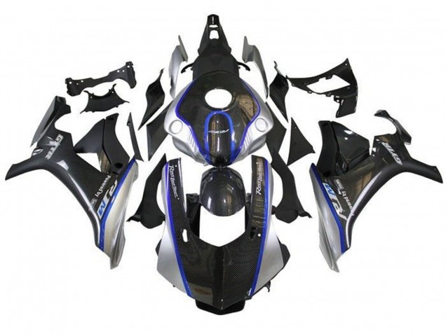 2015-2019 Yamaha YZF 1000 R1 Motorcycle Fairings - Faux Carbon Fiber Silver Blue R1M UK