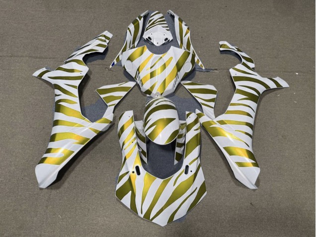 2015-2019 Yamaha YZF 1000 R1 Motorcycle Fairings - White Gold Zebra UK