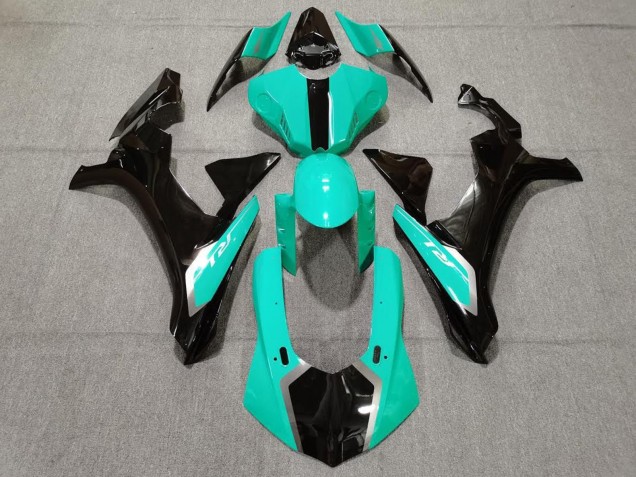 2015-2019 Yamaha YZF 1000 R1 Motorcycle Fairings - Turquoise Blue Glossy Black UK