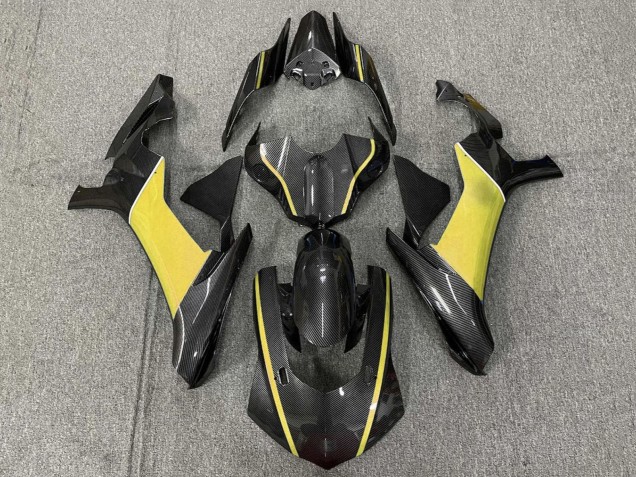 2020-2025 Yamaha YZF 1000 R1 Motorcycle Fairings - Faux Carbon Fiber Yellow UK