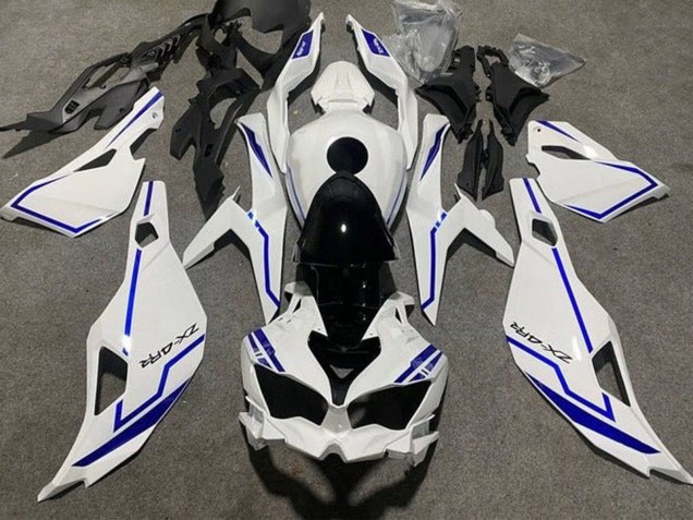 2019-2025 Kawasaki ZX4R ZX-4RR Motorcycle Fairings - White Blue Stripe UK