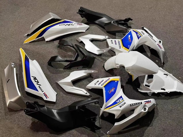 2022-2024 Honda ADV160 Motorcycle Fairings - White Blue Yellow HRC UK