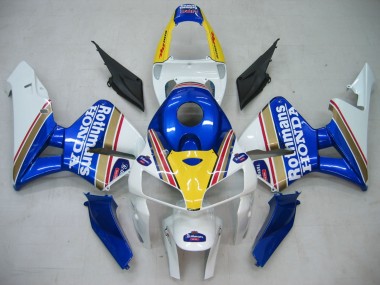 2005-2006 Honda CBR600RR Motorcycle Fairings - Blue White Yellow Rothmans UK