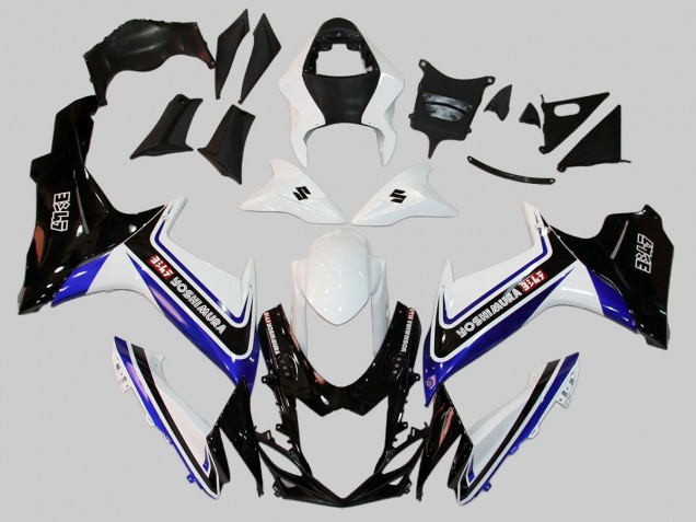 2011-2024 Suzuki GSXR 600/750 Motorcycle Fairings - White Blue Black Alstare UK