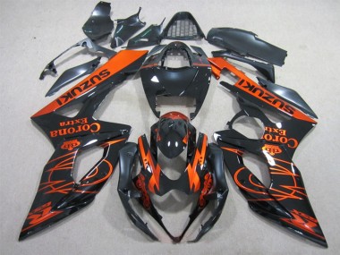 2005-2006 Suzuki GSXR 1000 Motorcycle Fairings - Glossy Black Orange Corona Extra UK