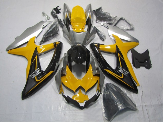 2007-2008 Suzuki GSXR 1000 Motorcycle Fairing Kits - Yellow Silver Black UK