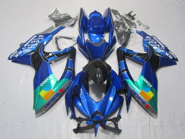 2007-2008 Suzuki GSXR 1000 Motorcycle Fairings - Blue Green Black JOMO UK