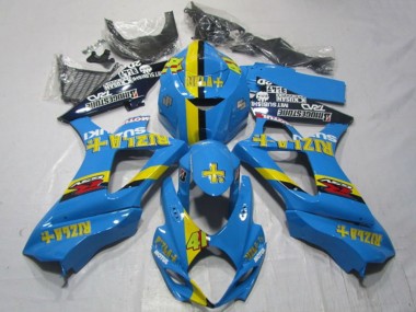2007-2008 Suzuki GSXR 1000 Motorcycle Fairings - Blue Yellow Black Rizla 41 UK