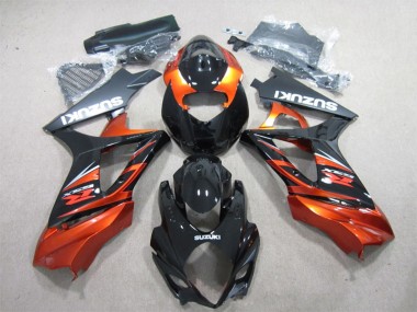 2007-2008 Suzuki GSXR 1000 Motorcycle Fairing - Glossy Black Orange UK