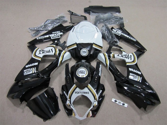 2007-2008 Suzuki GSXR 1000 Motorcycle Fairings - White Black Lucky Strike Motul UK