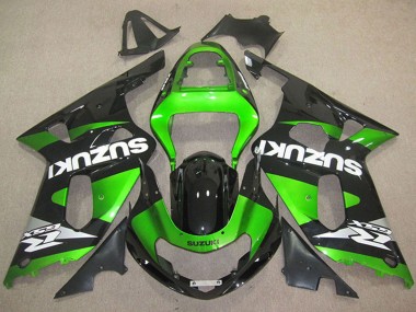 2001-2003 Suzuki GSXR 600 Motorcycle Fairings - Green Glossy Black White UK