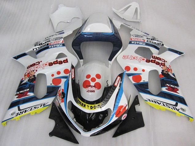 2001-2003 Suzuki GSXR 600 Motorcycle Fairings - White Blue Red Yellow Black Dark Dog UK