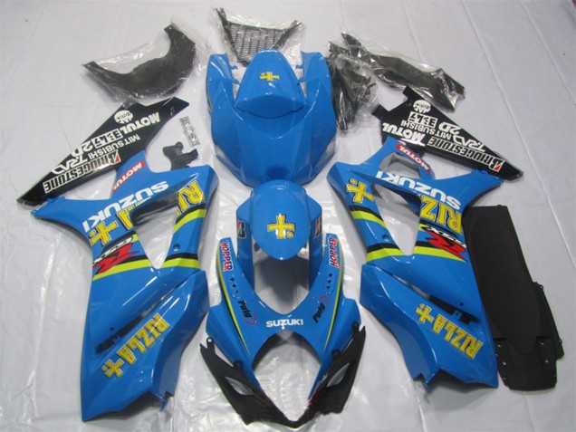 2007-2008 Suzuki GSXR 1000 Bike Fairings - Blue Gold Black Rizla UK