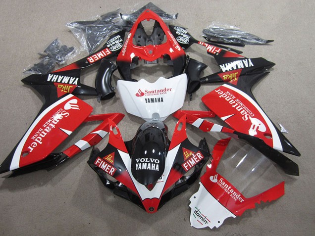 2007-2008 Yamaha YZF R1 Motorcycle Fairings - Red White Black Volvo Santander Fimer UK