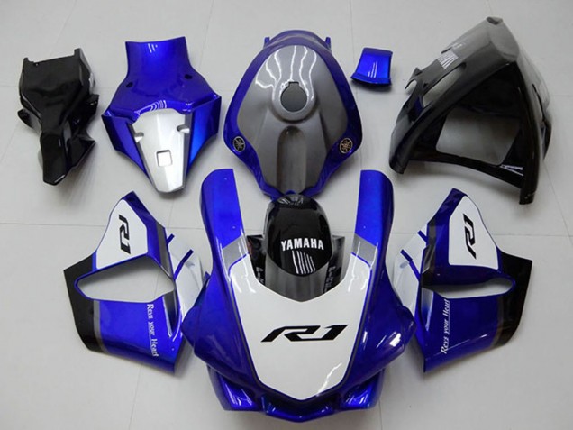 2015-2019 Yamaha YZF R1 Motorcycle Fairings - White Blue Glossy Black UK