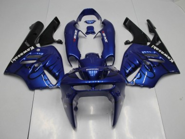 1994-1997 Blue Black Flame Kawasaki ZX9R Replacement Motorcycle Fairings