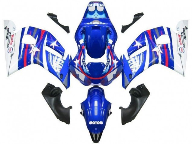 1998-2002 Blue White Star Fiat Yamaha YZF R6 Motorcycle Fairings