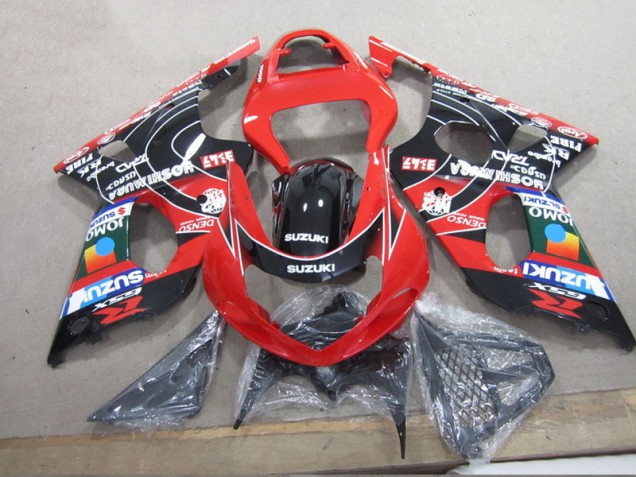 2000-2002 Red Black Denso Suzuki GSXR1000 Motorcycle Fairings 2000-2002 Red Black Denso Suzuki GSXR1000 Motorcycle Fairings