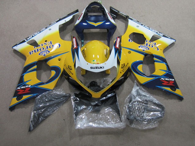 2000-2002 Yellow Blue Corona Extra Suzuki GSXR1000 Motorcycle Fairings Kit