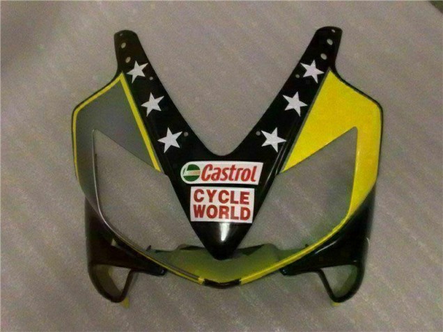 2001-2003 Yellow Black Castrol Cycle World Honda CBR600 F4i Motorcycle Bodywork 2001-2003 Yellow Black Castrol Cycle World Honda CBR600 F4i Motorcycle Bodywork