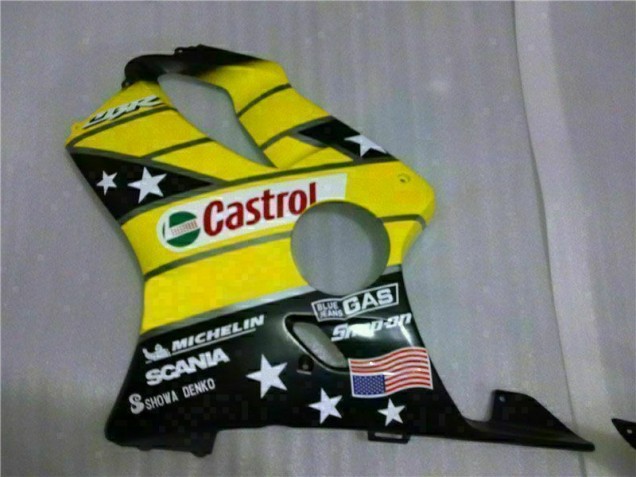 2001-2003 Yellow Black Castrol Cycle World Honda CBR600 F4i Motorcycle Bodywork 2001-2003 Yellow Black Castrol Cycle World Honda CBR600 F4i Motorcycle Bodywork