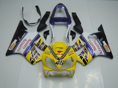 2001-2003 Yellow White Nastro Azzurro Honda CBR600 F4i Motorbike Fairing