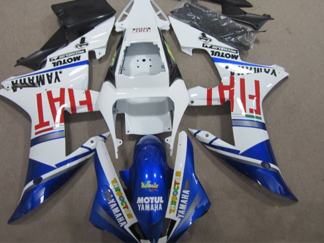 2002-2003 Blue White Motul Fiat Yamaha YZF R1 Motorcycle Bodywork 2002-2003 Blue White Motul Fiat Yamaha YZF R1 Motorcycle Bodywork