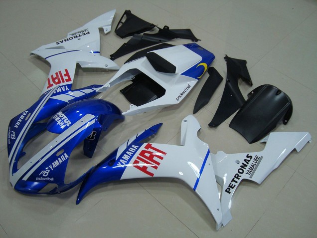 2002-2003 Blue White Yamaha YZF R1 Motorcycle Fairings Kit