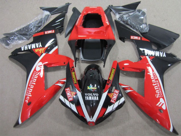 2002-2003 Red Black Santander Yamaha YZF R1 Motorcycle Fairings Kits