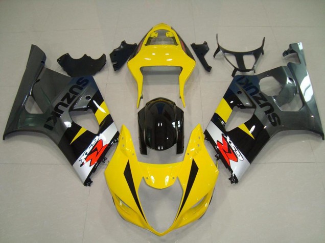 2003-2004 Yellow Grey Suzuki GSXR 1000 Motorcycle Fairing Kits 2003-2004 Yellow Grey Suzuki GSXR 1000 Motorcycle Fairing Kits