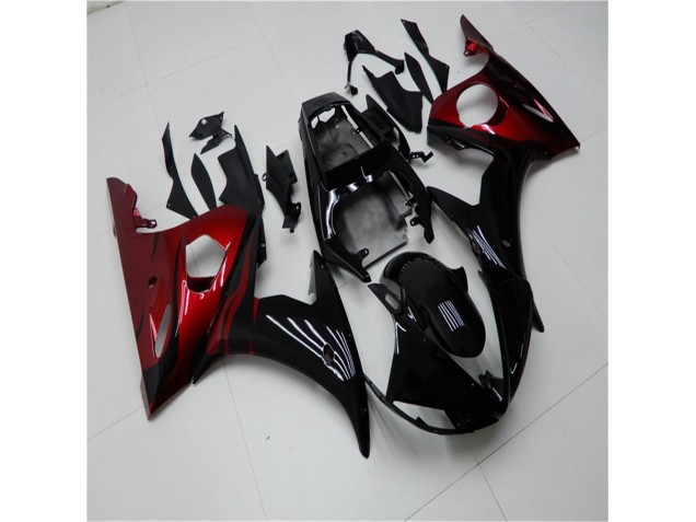 2003-2005 Black Red Yamaha YZF R6 Motorcycle Replacement Fairings