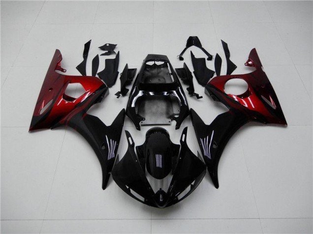 2003-2005 Black Red Yamaha YZF R6 Motorcycle Replacement Fairings