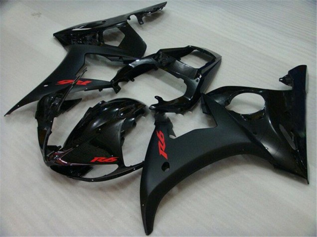 2003-2005 Black Yamaha YZF R6 Replacement Motorcycle Fairings 2003-2005 Black Yamaha YZF R6 Replacement Motorcycle Fairings