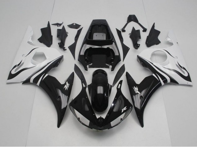 2003-2005 Black and White Yamaha YZF R6 Motor Bike Fairings 2003-2005 Black and White Yamaha YZF R6 Motor Bike Fairings