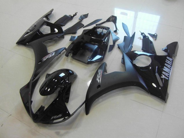 2003-2005 Matte Black Glossy Black Yamaha YZF R6 Motorbike Fairing Kits 2003-2005 Matte Black Glossy Black Yamaha YZF R6 Motorbike Fairing Kits