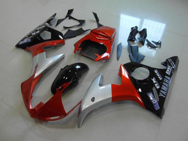 2003-2005 Orange Silver Black Yamaha YZF R6 Bike Fairings