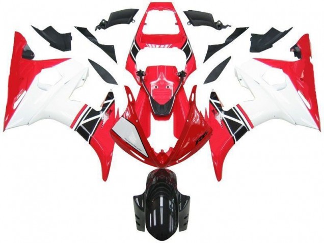 2003-2005 Red White Black Yamaha YZF R6 Motorcycle Bodywork