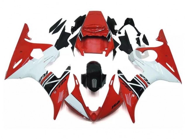 2003-2005 Red White Black Yamaha YZF R6 Motorcycle Fairings Kits