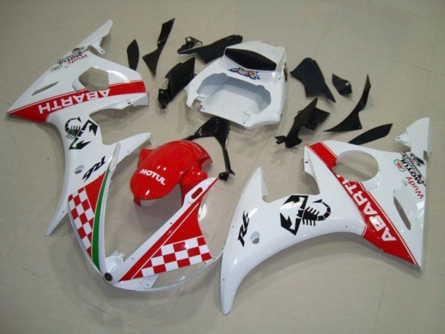 2003-2005 Red White Yamaha YZF R6 Motorbike Fairing Kits & Bodywork 2003-2005 Red White Yamaha YZF R6 Motorbike Fairing Kits & Bodywork