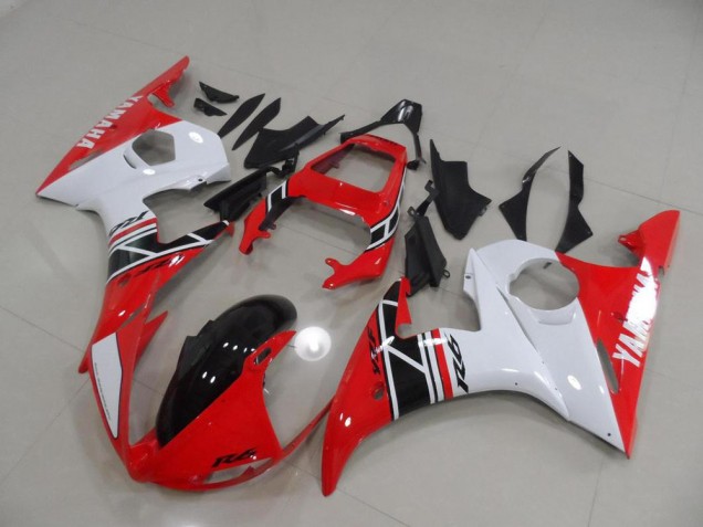 2003-2005 Red and White and Black Yamaha YZF R6 Motorcycle Fairings Kits 2003-2005 Red and White and Black Yamaha YZF R6 Motorcycle Fairings Kits