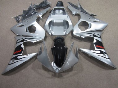 2003-2005 Silver Black Red Decal Yamaha YZF R6 Motorbike Fairing