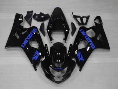 2004-2005 Black Blue Decal Suzuki GSXR750 Motorcycle Fairing Kits