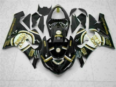2005-2006 Black Kawasaki ZX6R Motorcycle Fairings