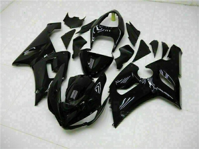2005-2006 Glossy Black Kawasaki ZX6R Motor Fairings