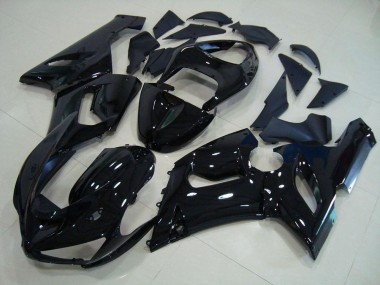 2005-2006 Glossy Black Kawasaki ZX6R Motorcycle Fairings