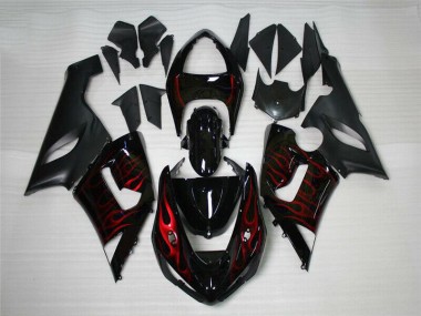 2005-2006 Red Black Kawasaki ZX6R Motor Bike Fairings