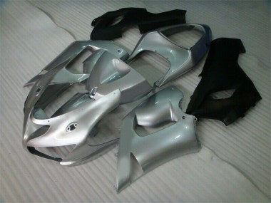 2005-2006 Silver Black Kawasaki ZX6R Motorcycle Fairing Kit